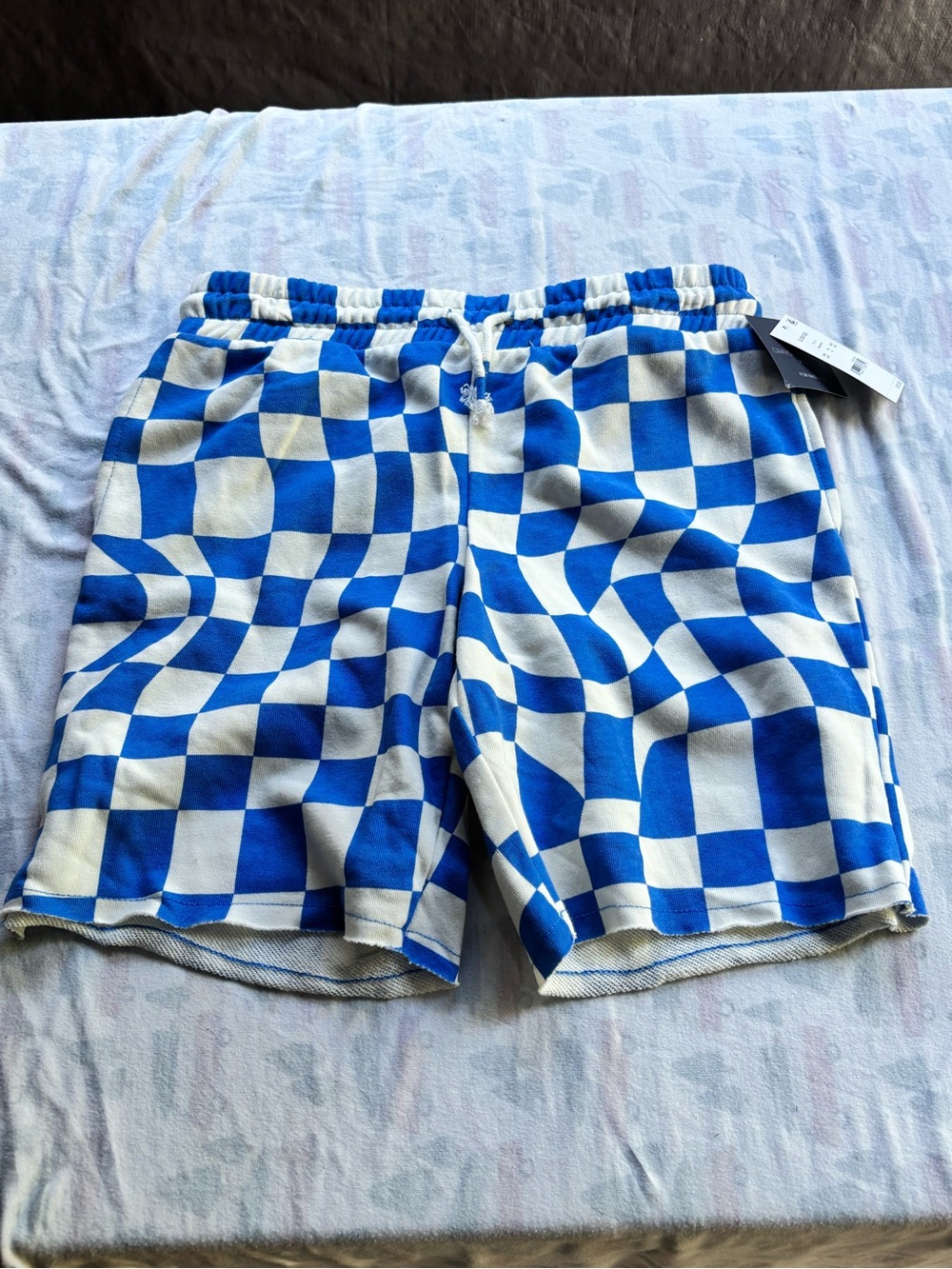 Grayson Threads Blue and White Checkered Athletic Shorts